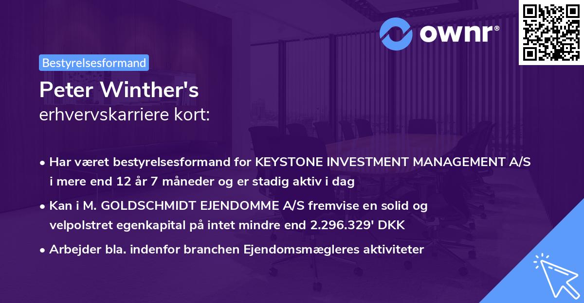 Peter Winther's erhvervskarriere kort