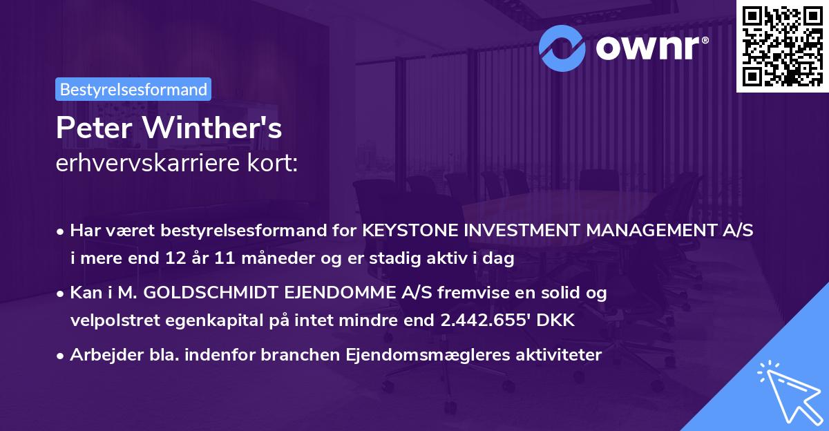 Peter Winther's erhvervskarriere kort