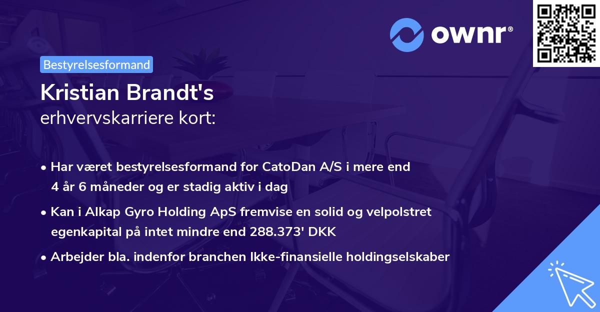 Kristian Brandt's erhvervskarriere kort