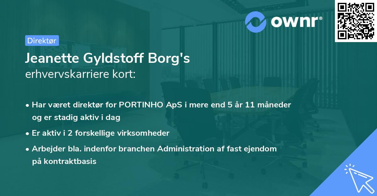 Jeanette Gyldstoff Borg's erhvervskarriere kort