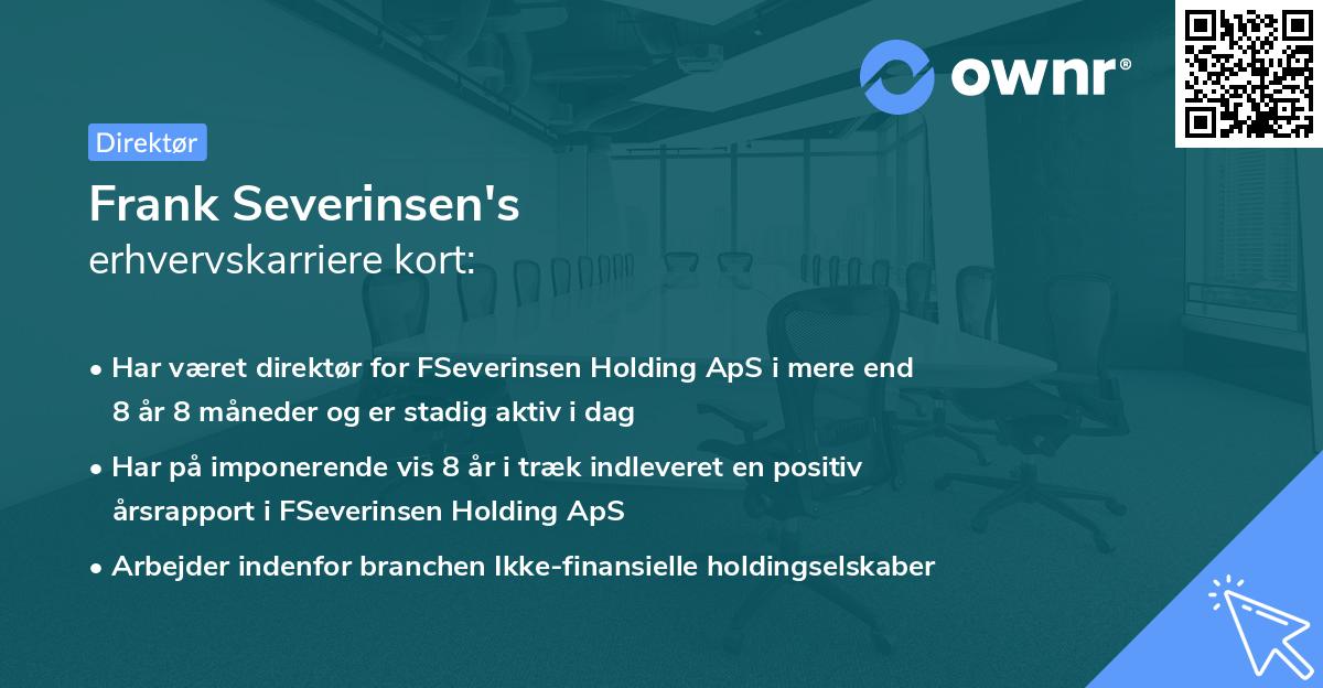 Frank Severinsen's erhvervskarriere kort