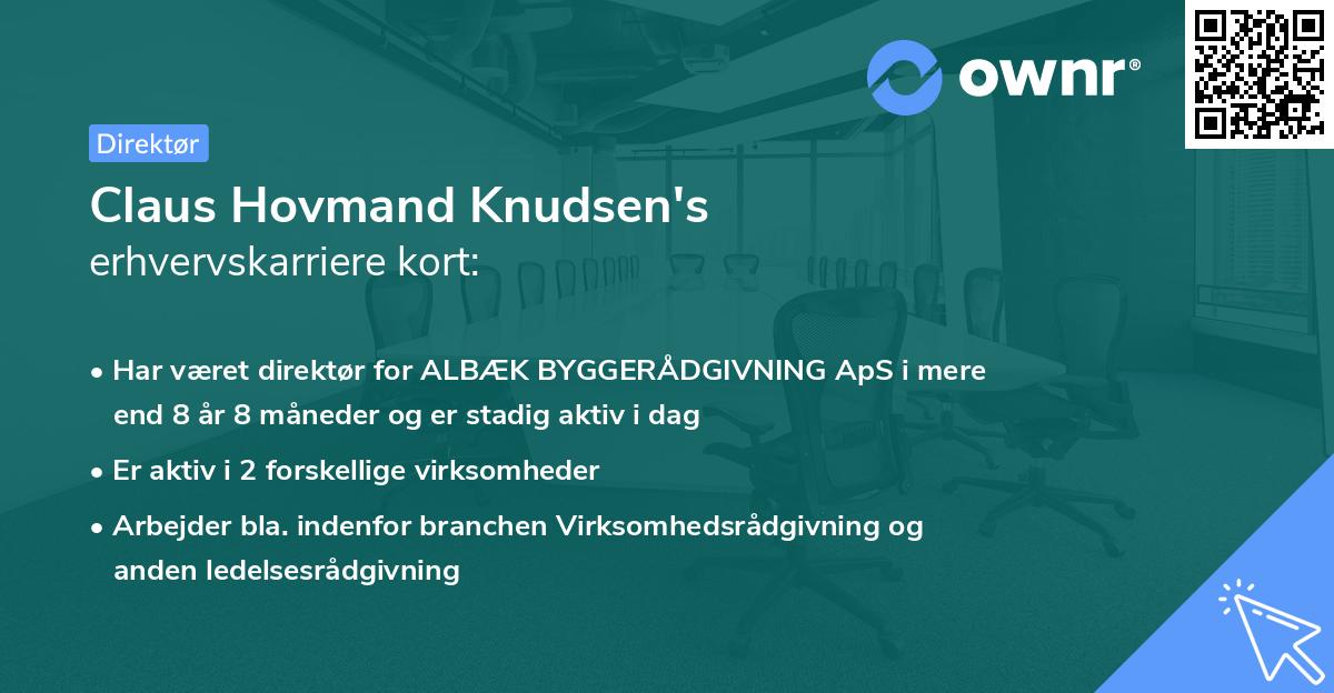Claus Hovmand Knudsen's erhvervskarriere kort