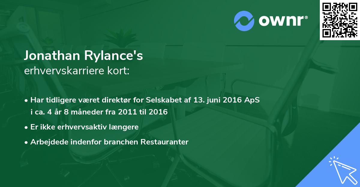 Jonathan Rylance's erhvervskarriere kort