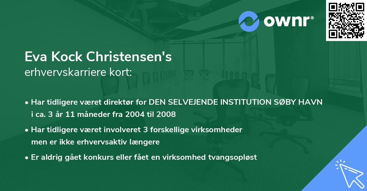 Eva Kock Christensen's erhvervskarriere kort
