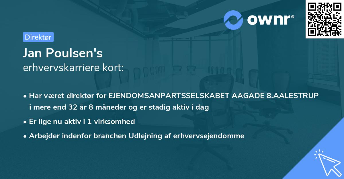Jan Poulsen's erhvervskarriere kort