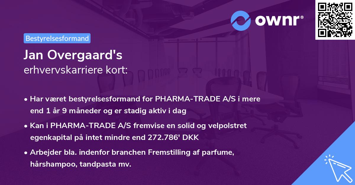 Jan Overgaard's erhvervskarriere kort