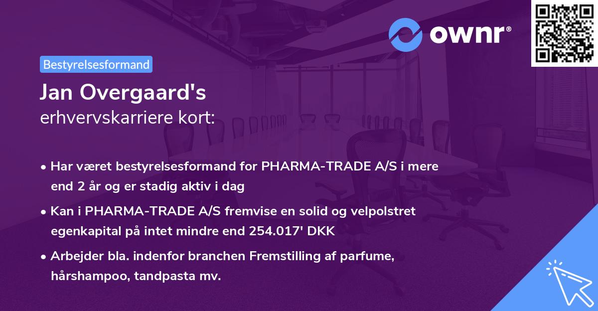 Jan Overgaard's erhvervskarriere kort
