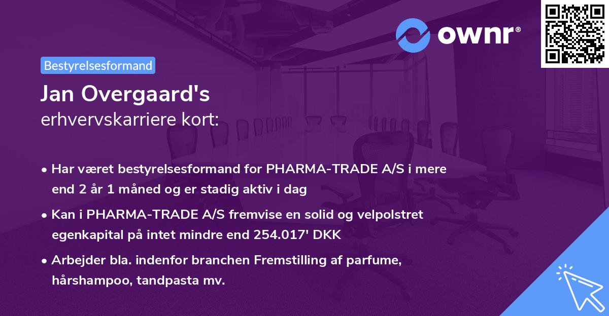 Jan Overgaard's erhvervskarriere kort