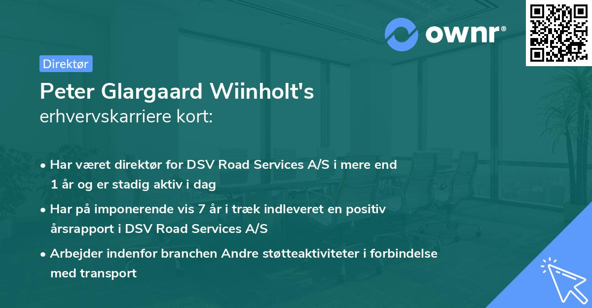 Peter Glargaard Wiinholt's erhvervskarriere kort