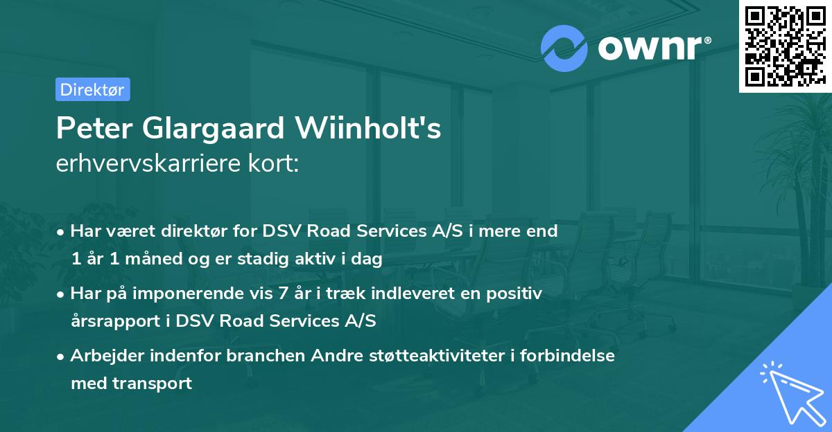 Peter Glargaard Wiinholt's erhvervskarriere kort