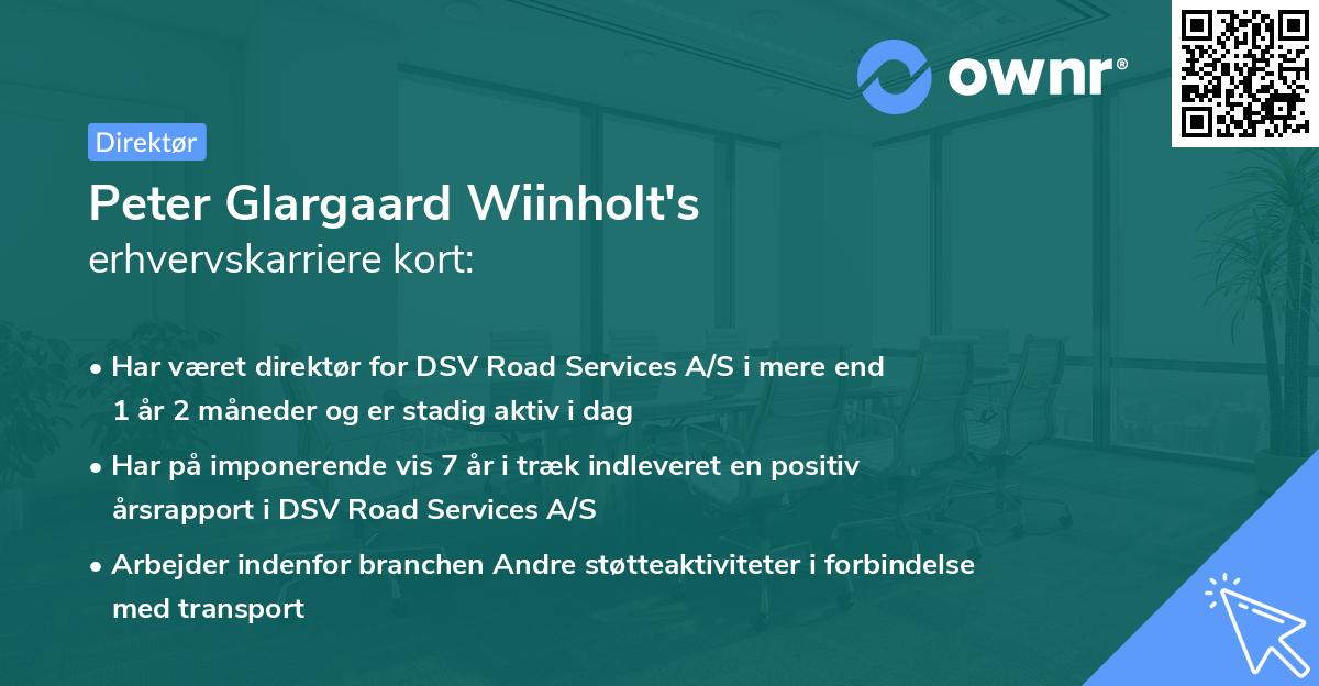 Peter Glargaard Wiinholt's erhvervskarriere kort