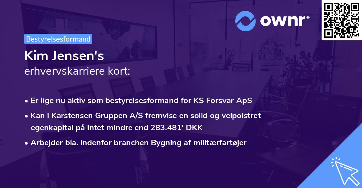 Kim Jensen's erhvervskarriere kort