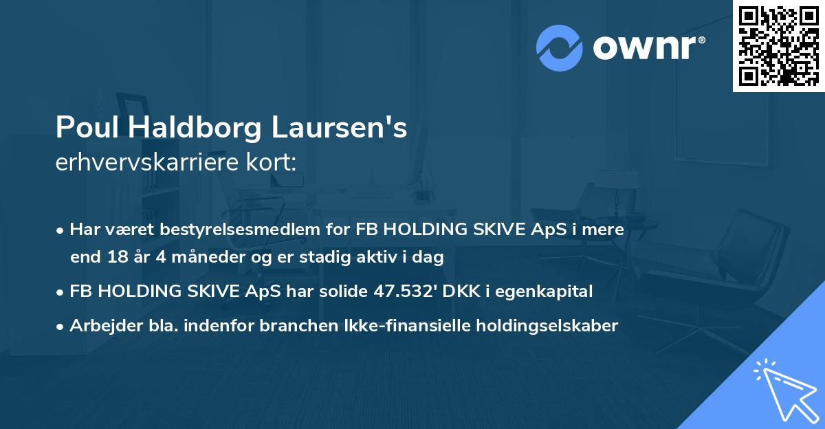 Poul Haldborg Laursen's erhvervskarriere kort