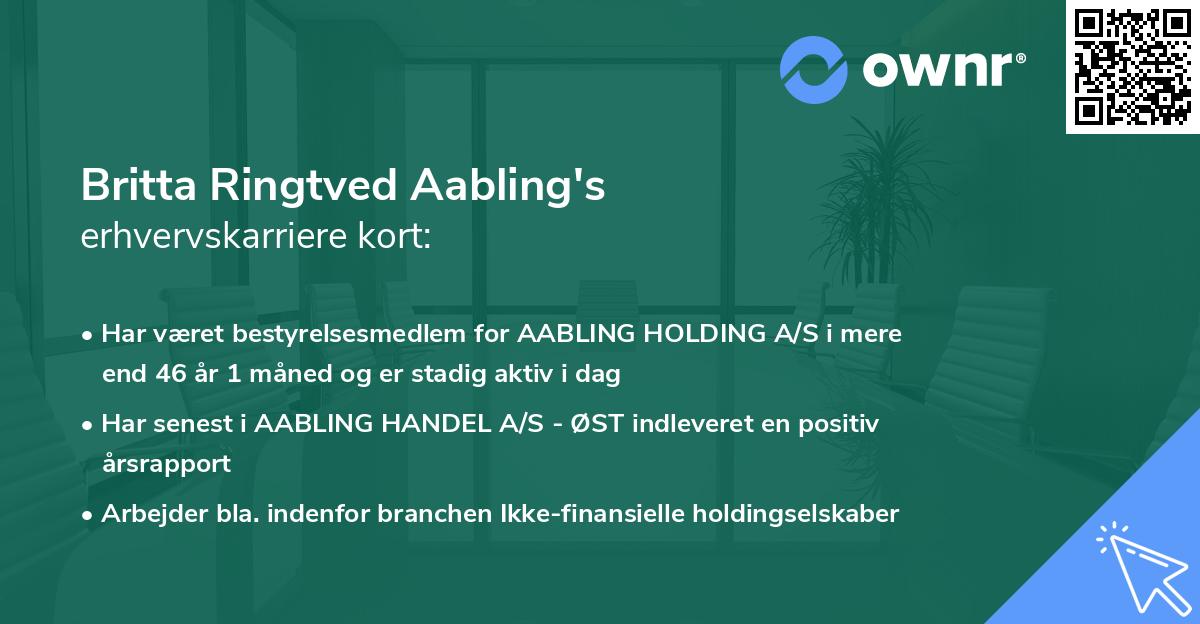 Britta Ringtved Aabling's erhvervskarriere kort