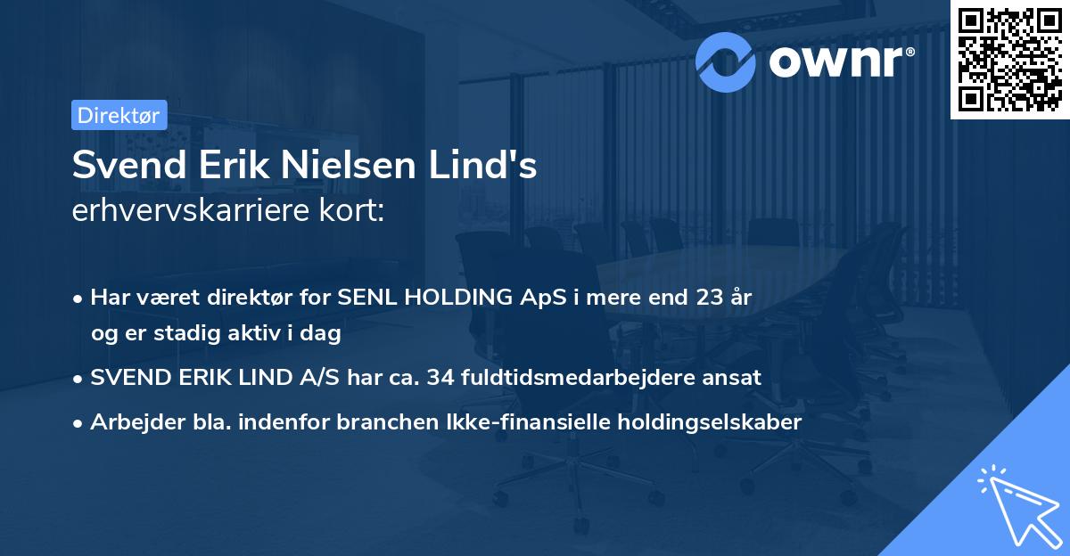 Svend Erik Nielsen Lind's erhvervskarriere kort