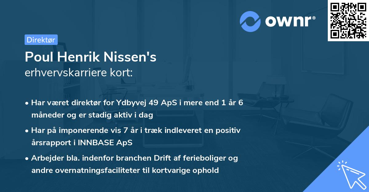 Poul Henrik Nissen's erhvervskarriere kort
