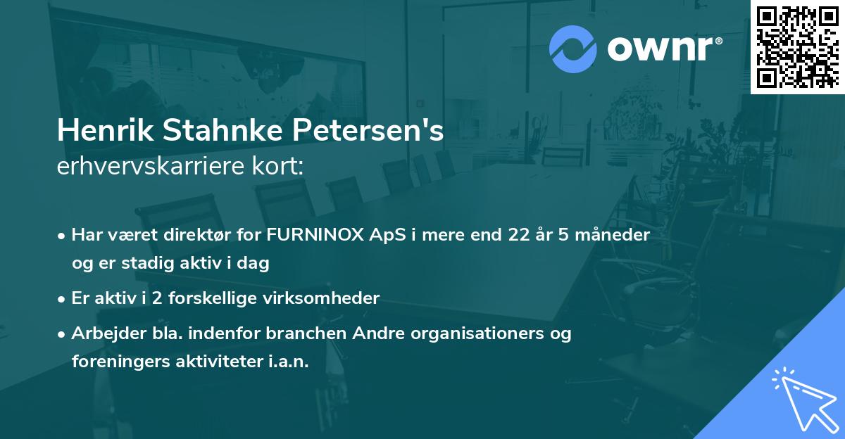 Henrik Stahnke Petersen's erhvervskarriere kort