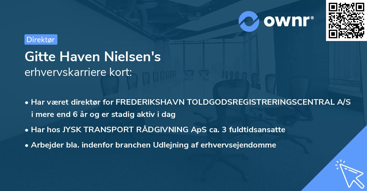 Gitte Haven Nielsen's erhvervskarriere kort
