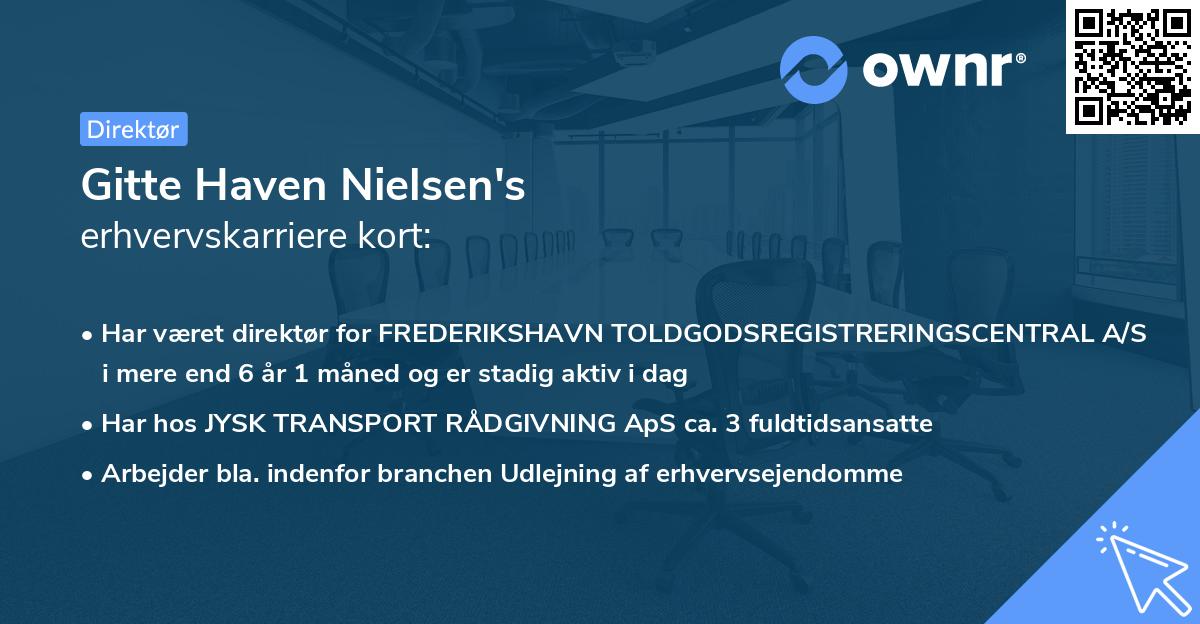 Gitte Haven Nielsen's erhvervskarriere kort