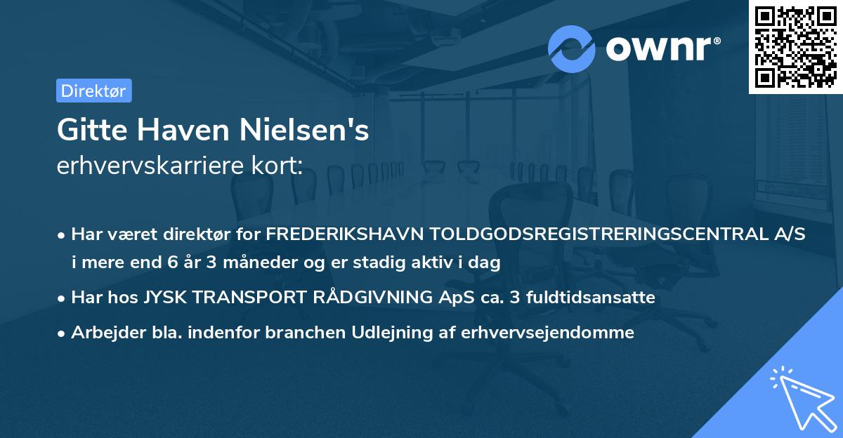 Gitte Haven Nielsen's erhvervskarriere kort