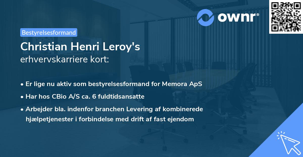 Christian Henri Leroy's erhvervskarriere kort