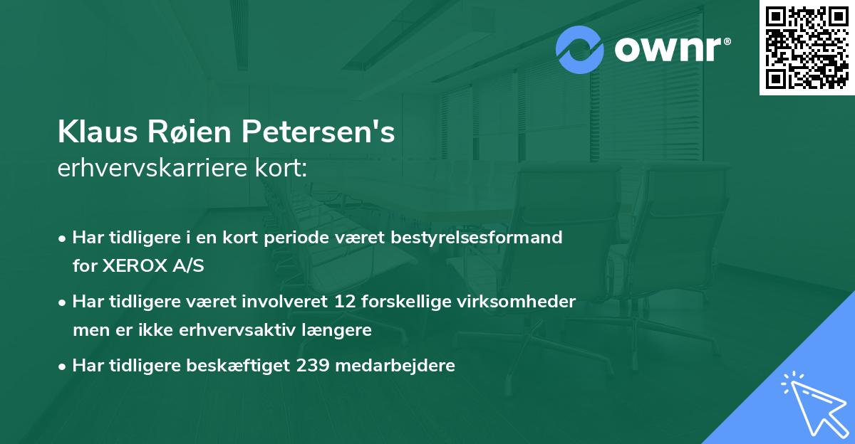 Klaus Røien Petersen's erhvervskarriere kort