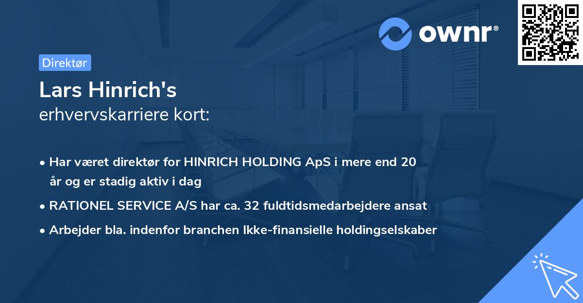 Lars Hinrich's erhvervskarriere kort