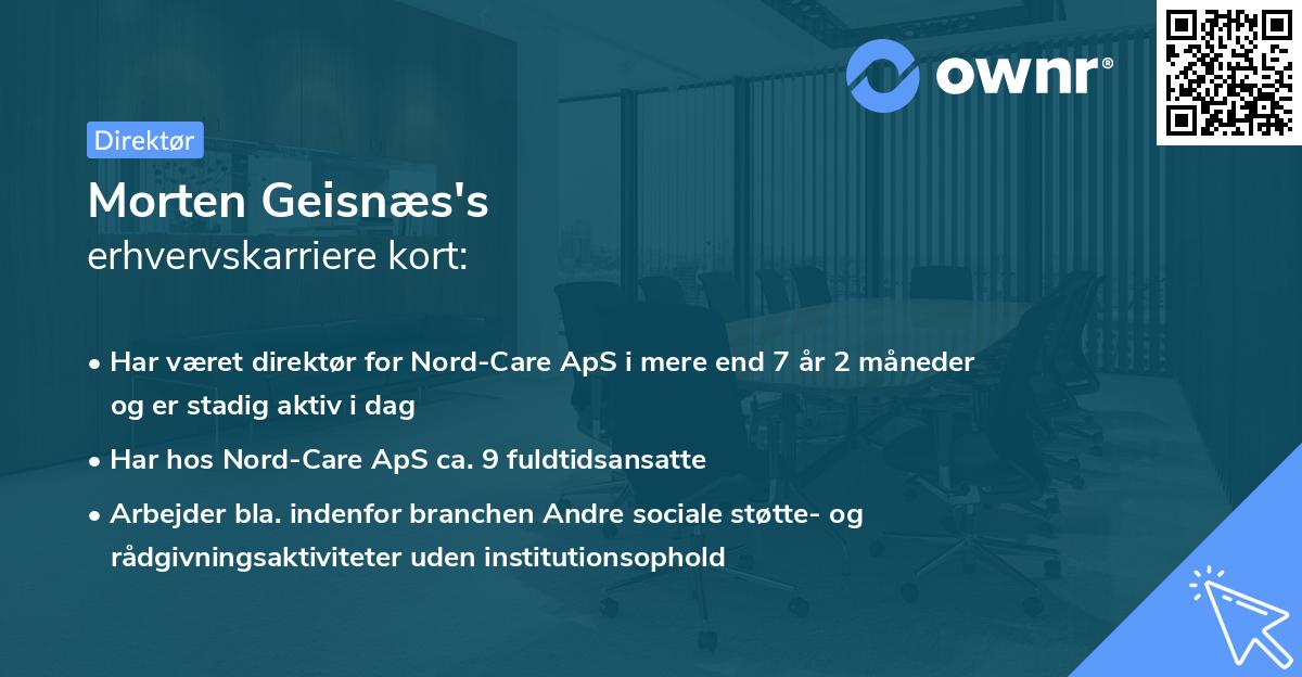 Morten Geisnæs's erhvervskarriere kort