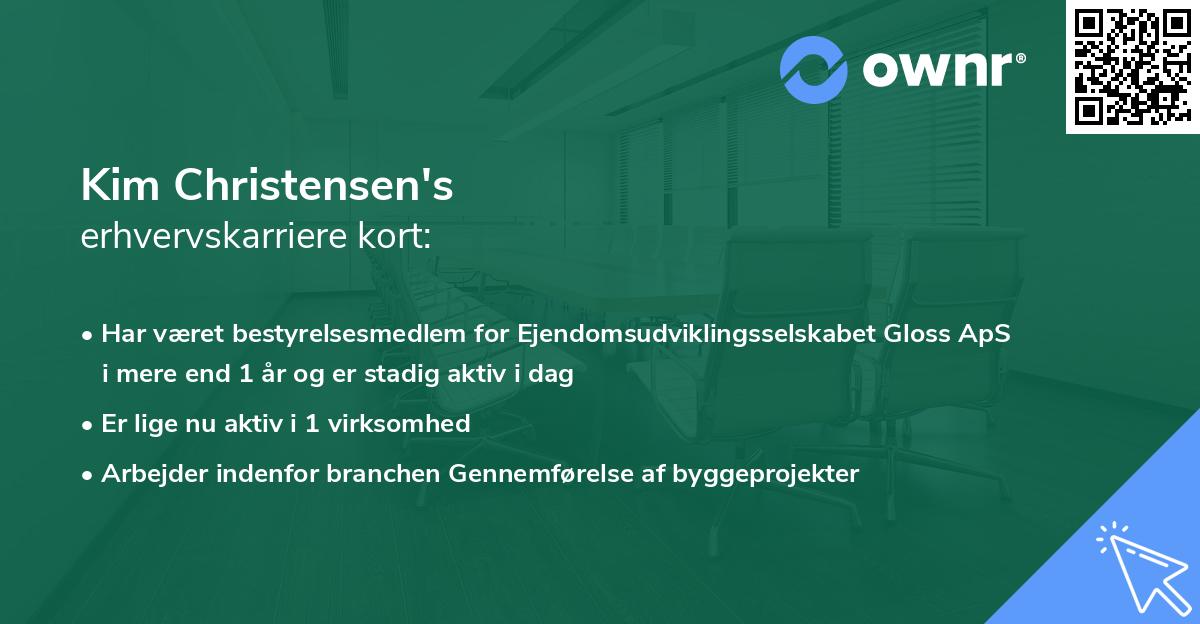 Kim Christensen's erhvervskarriere kort