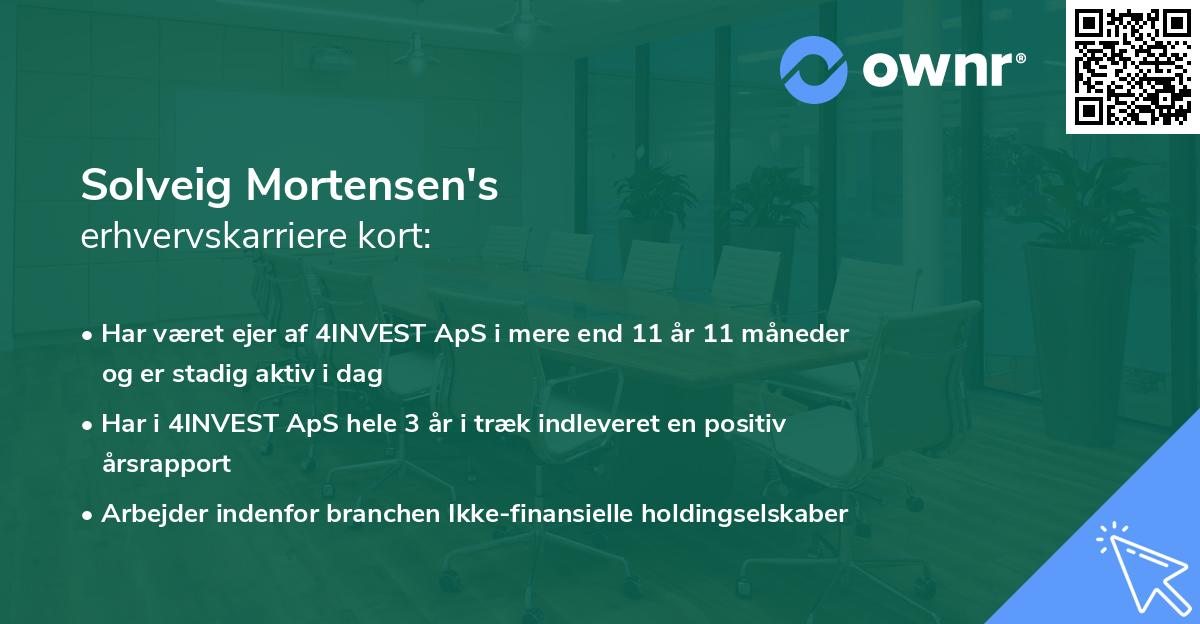 Solveig Mortensen's erhvervskarriere kort