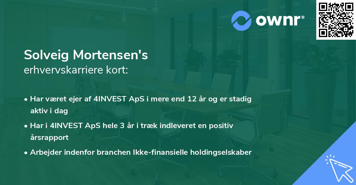 Solveig Mortensen's erhvervskarriere kort