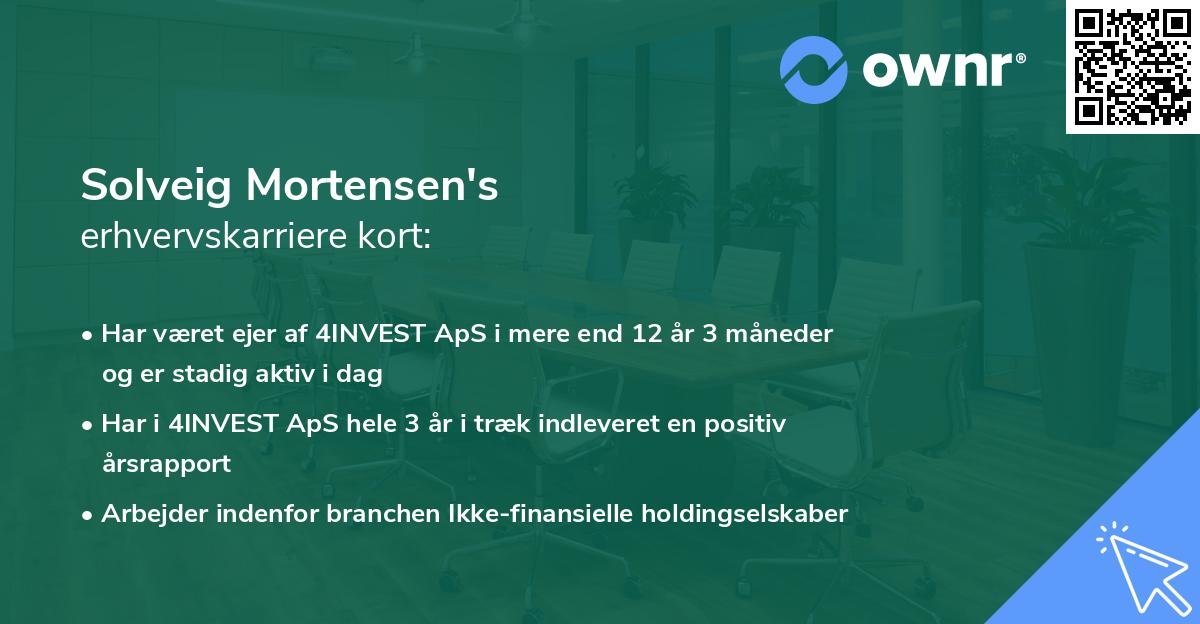 Solveig Mortensen's erhvervskarriere kort