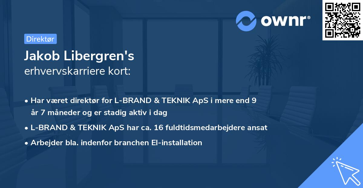 Jakob Libergren's erhvervskarriere kort