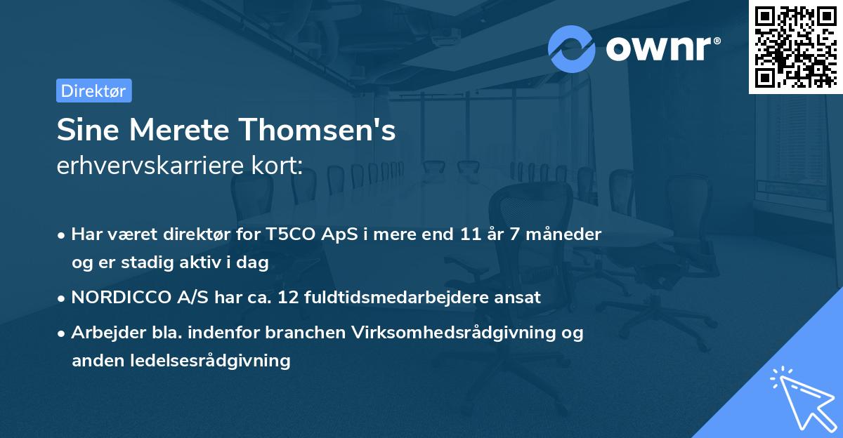 Sine Merete Thomsen's erhvervskarriere kort