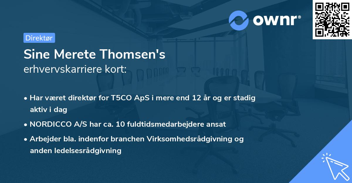 Sine Merete Thomsen's erhvervskarriere kort