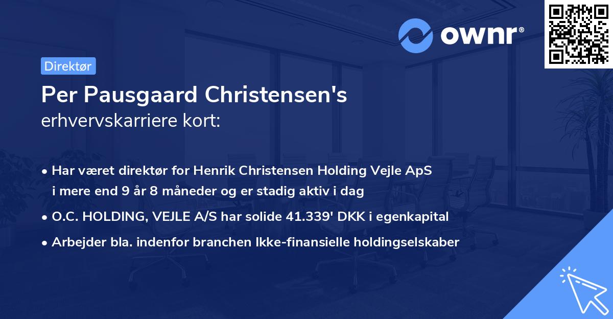 Per Pausgaard Christensen's erhvervskarriere kort