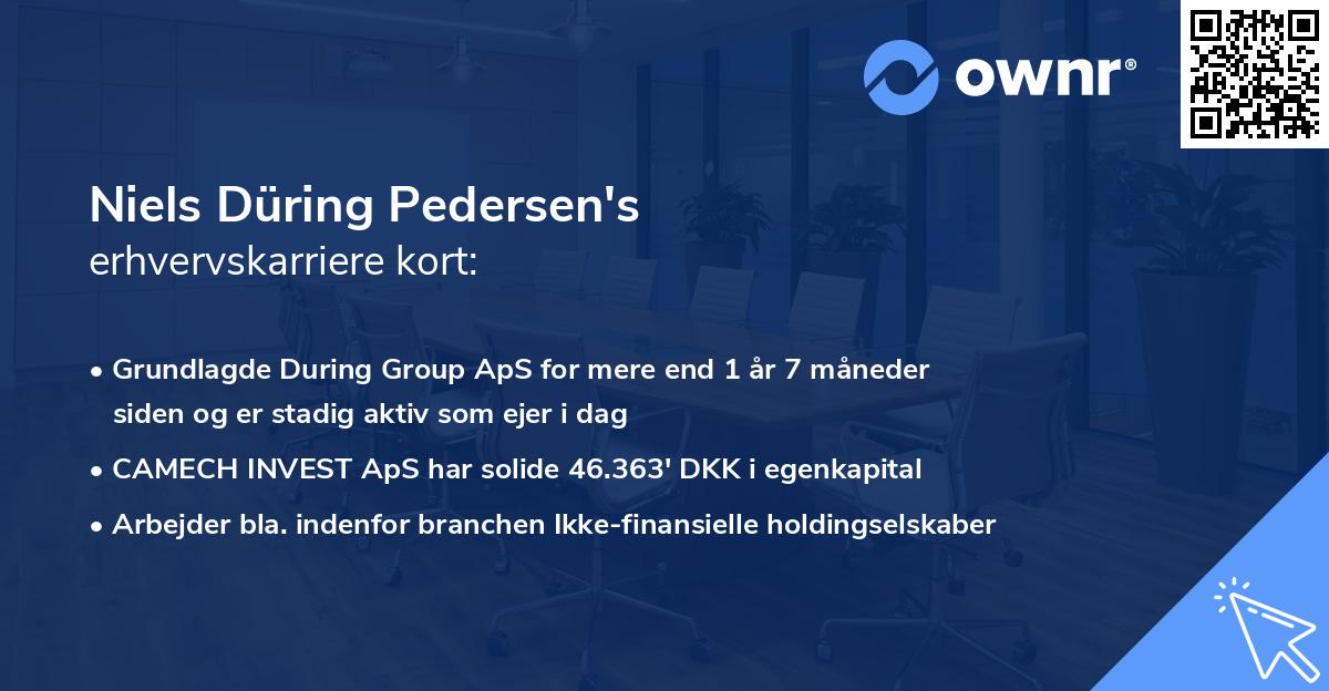 Niels Düring Pedersen's erhvervskarriere kort