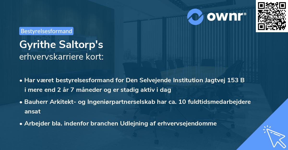 Gyrithe Saltorp's erhvervskarriere kort