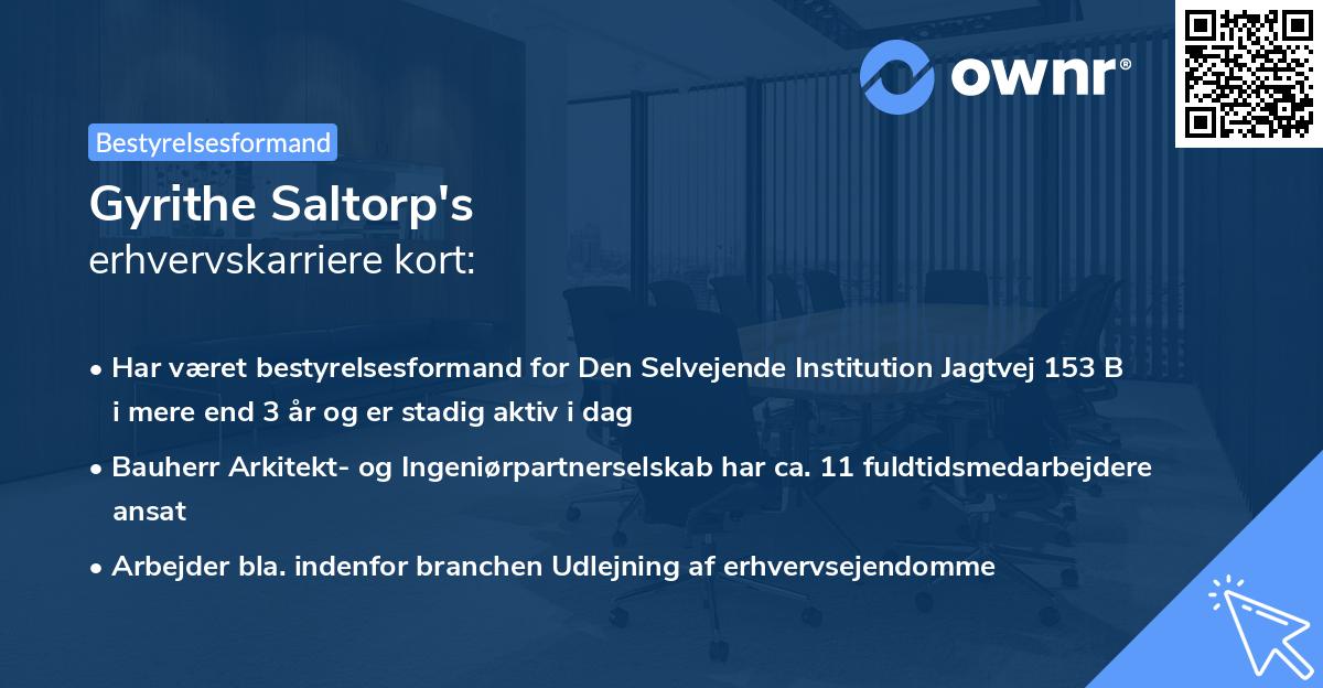 Gyrithe Saltorp's erhvervskarriere kort