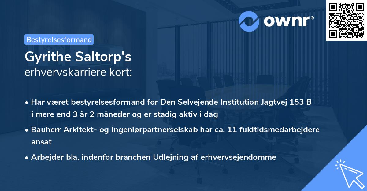 Gyrithe Saltorp's erhvervskarriere kort