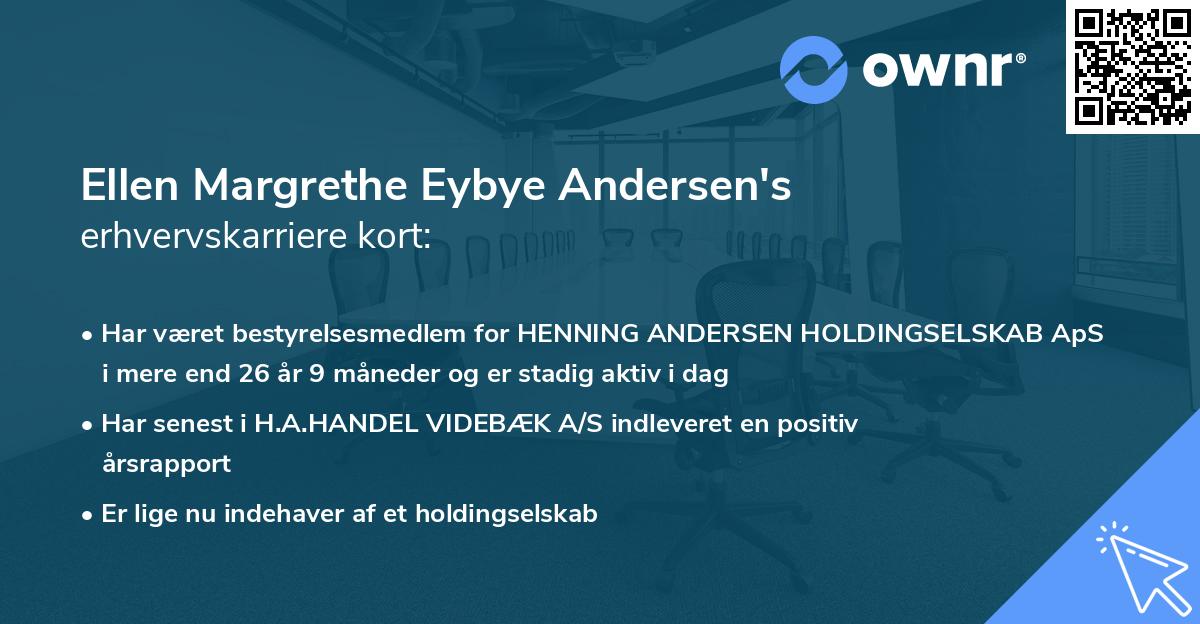 Ellen Margrethe Eybye Andersen's erhvervskarriere kort