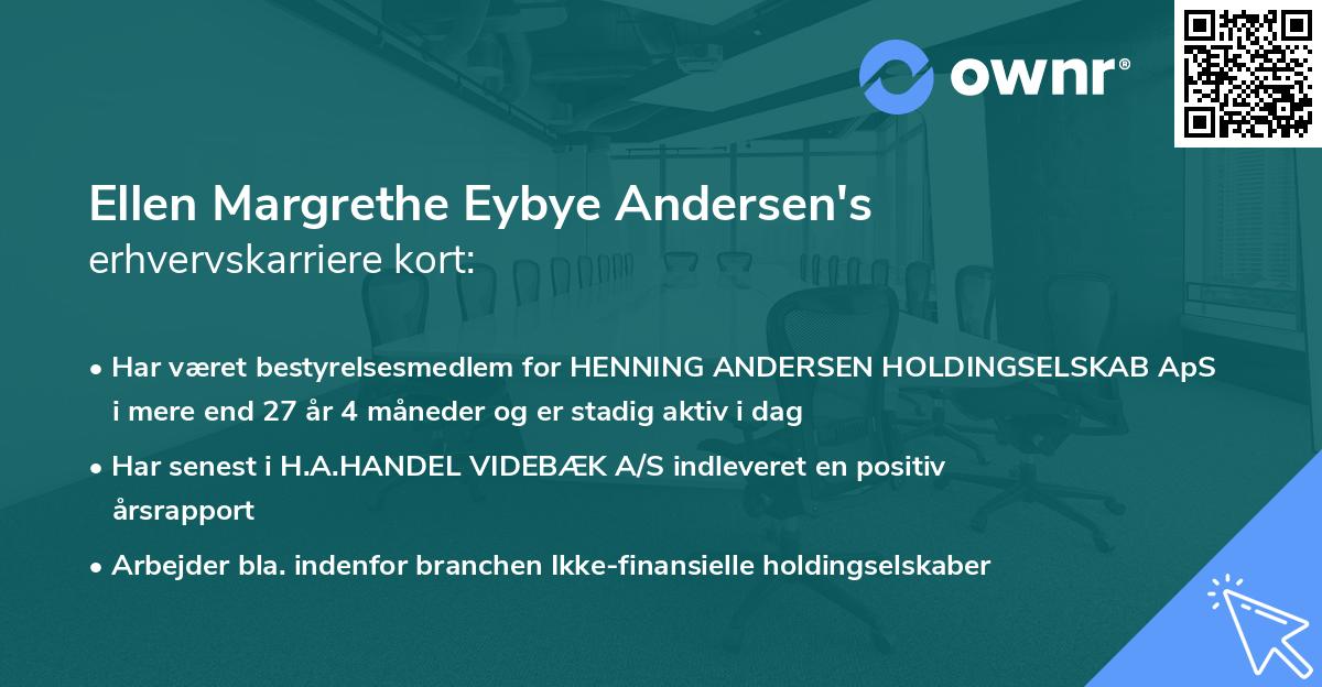 Ellen Margrethe Eybye Andersen's erhvervskarriere kort