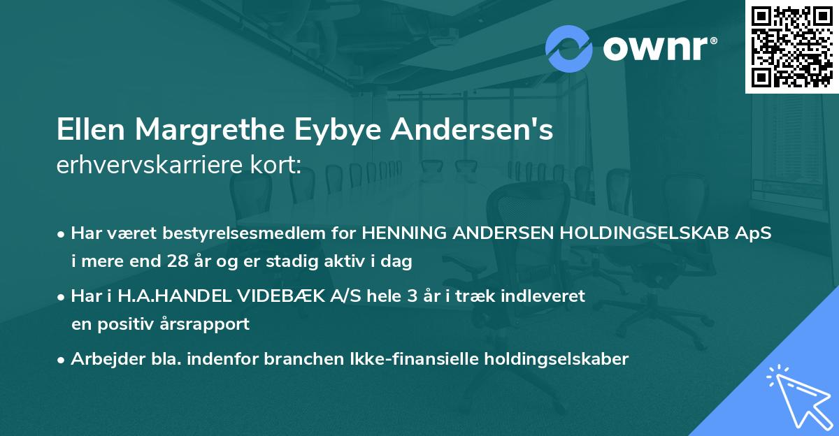 Ellen Margrethe Eybye Andersen's erhvervskarriere kort