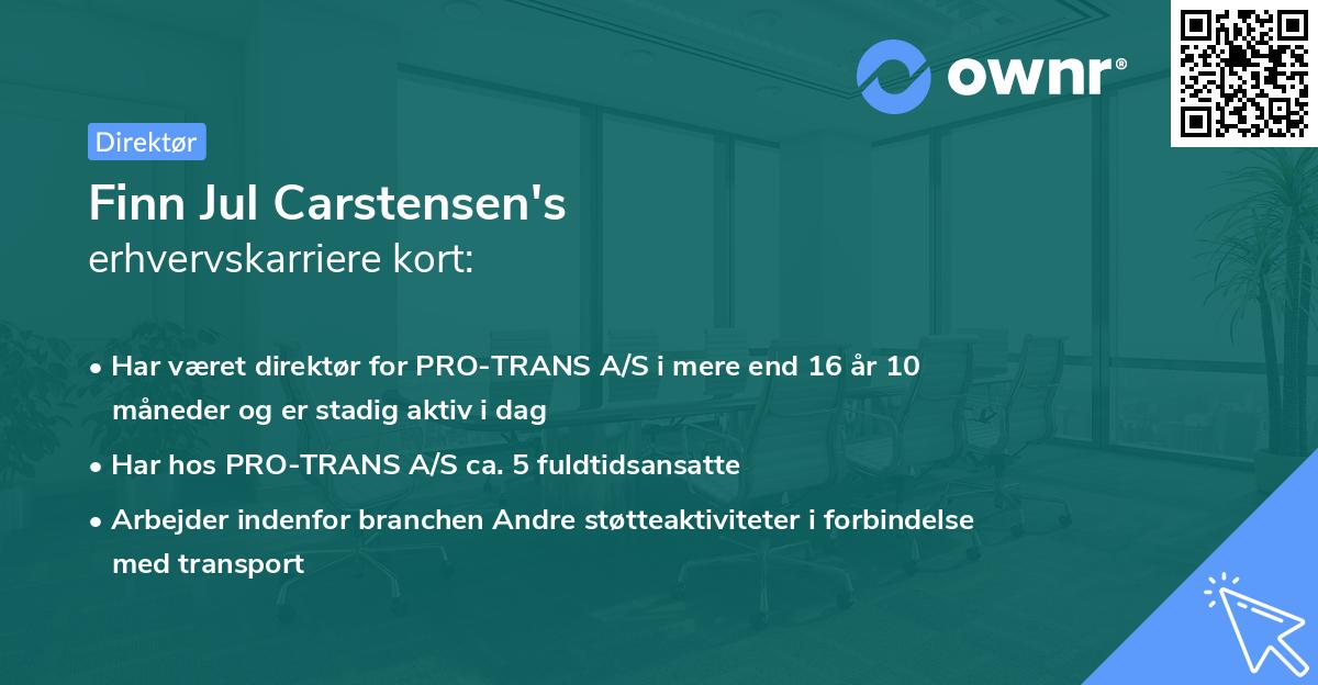 Finn Jul Carstensen's erhvervskarriere kort