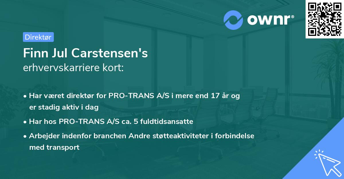 Finn Jul Carstensen's erhvervskarriere kort