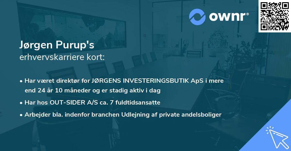 Jørgen Purup's erhvervskarriere kort
