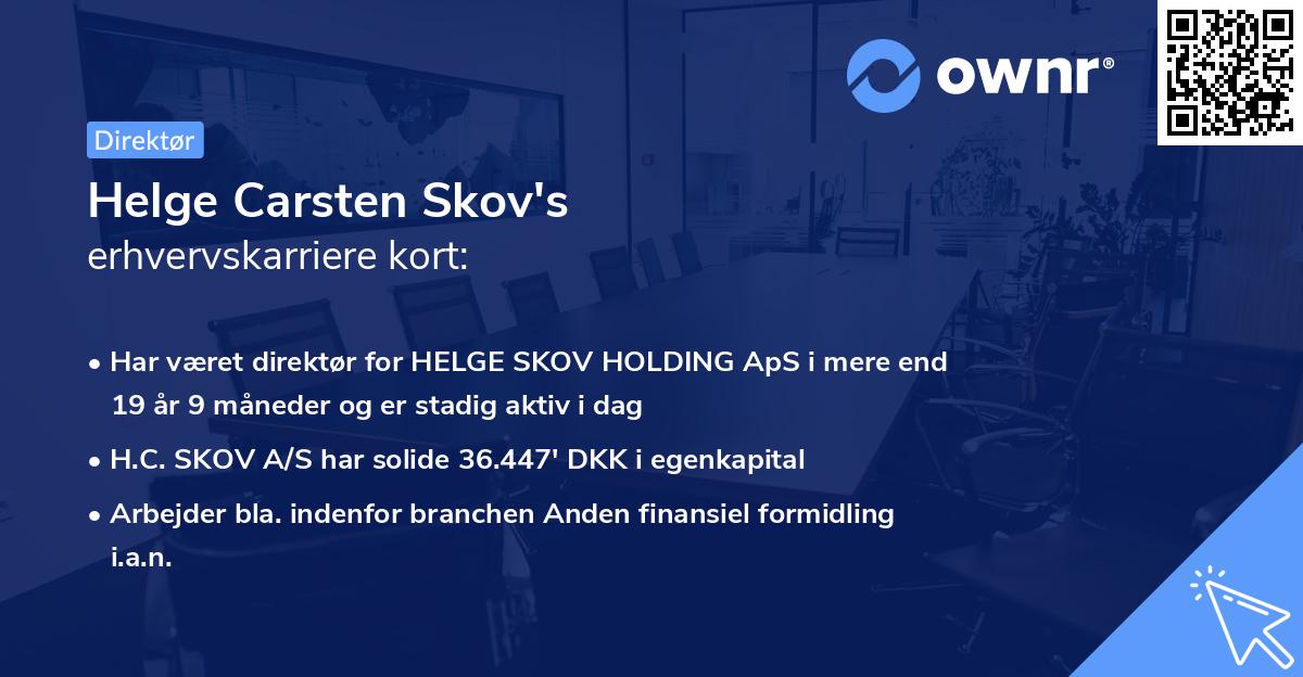Helge Carsten Skov's erhvervskarriere kort