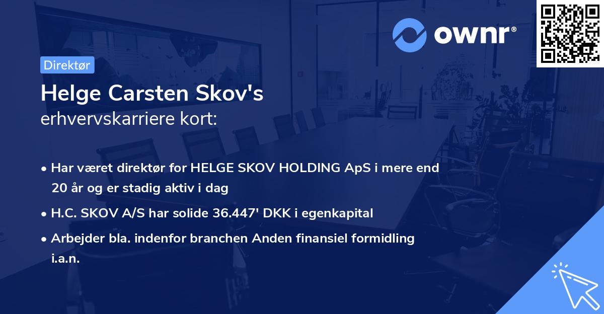 Helge Carsten Skov's erhvervskarriere kort