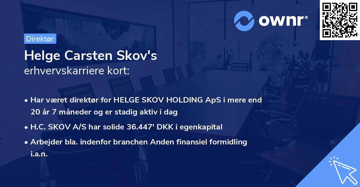 Helge Carsten Skov's erhvervskarriere kort