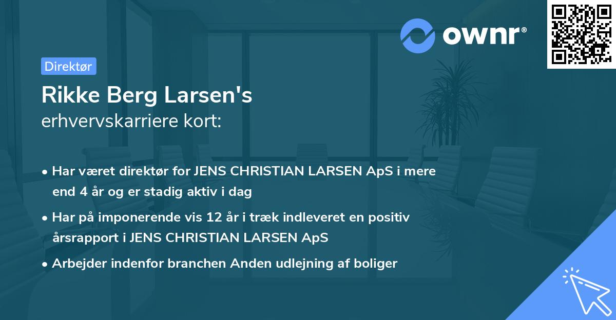 Rikke Berg Larsen's erhvervskarriere kort